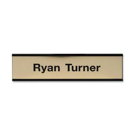 Xstamper Framed Aluminum Wall Sign - 8’’x2’’ - Indoor/Outdoor - Black - Signs & Nameplates