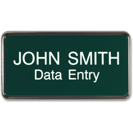 Xstamper Framed Name Badge: Durable Plastic 1.5’’ x 3’’ Rectangular Shape - ID Badges & Supplies