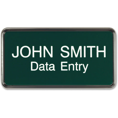 Xstamper Framed Name Badge: Durable Plastic 1.5’’ x 3’’ Rectangular Shape - ID Badges & Supplies