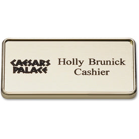 Xstamper Framed Name Badge With Logo - Design - Durable Plastic - ID Badges & Supplies