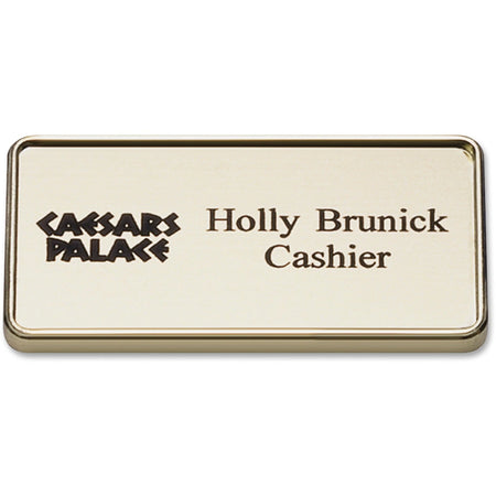 Xstamper Framed Name Badge With Logo - Design - Durable Plastic - ID Badges & Supplies