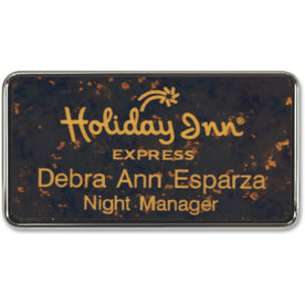 Xstamper Framed Name Badge With Logo - Design - Durable Plastic - ID Badges & Supplies