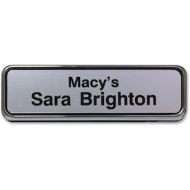 Xstamper Gold Frame Name Badge - Durable Plastic - 1’’ x 3’’ - Rectangular Shape - ID Badges & Supplies