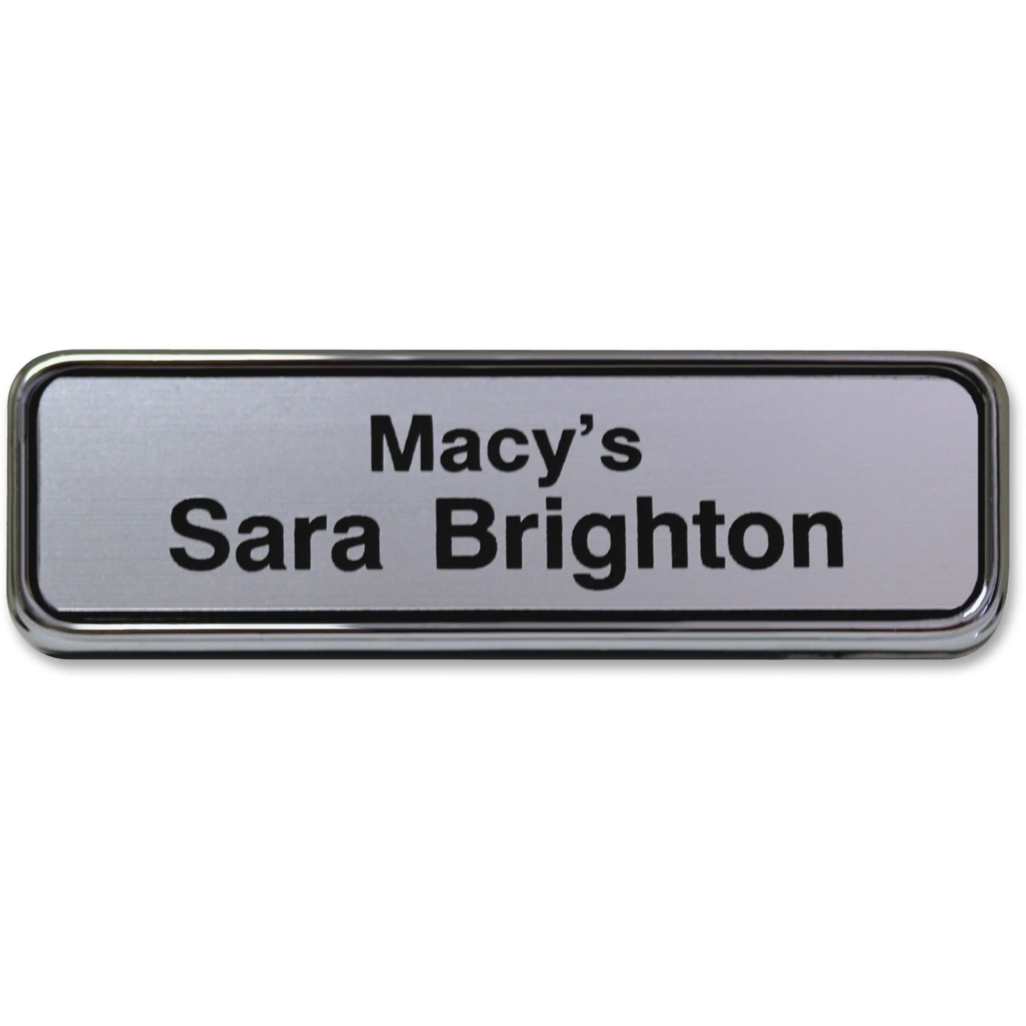 Xstamper Gold Frame Name Badge - Durable Plastic - 1’’ x 3’’ - Rectangular Shape - ID Badges & Supplies