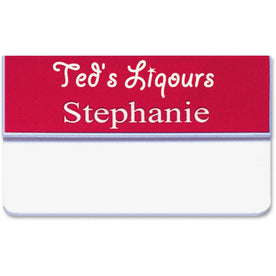 Xstamper Logo Design Name Badge - Durable Plastic - 1’’ x 3’’ - Assorted - ID Badges & Supplies