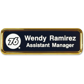 Xstamper Logo Frame Name Badge: Design 1.5’’ x 3’’ Rectangular Shape - ID Badges & Supplies