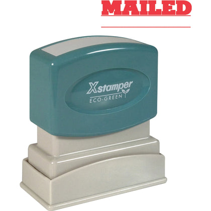 Xstamper MAILED Message Stamp - Red Recycled - 0.50’’ x 1.63’’ - Address & Office Stamps