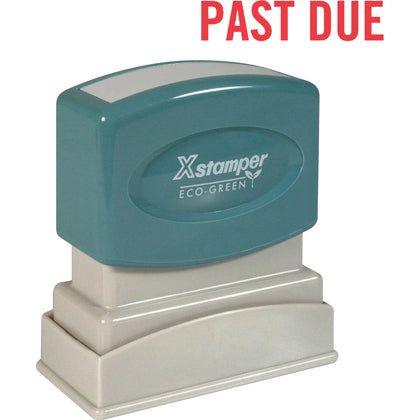 Xstamper PAST DUE Title Stamp - Red Recycled - 0.50’’ x 1.62’’ - 100000 Impressions - Address & Office Stamps