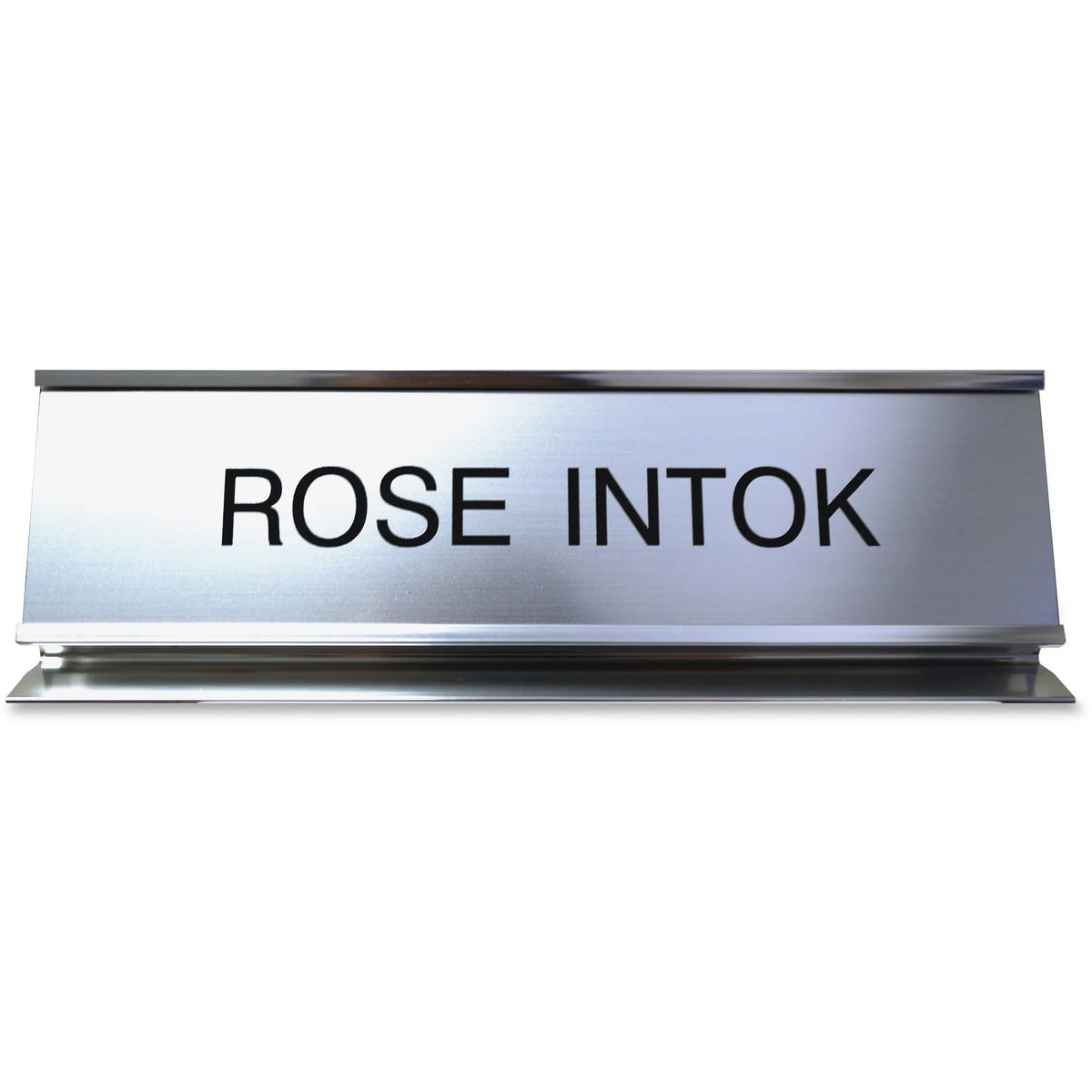 Xstamper Pedestal Aluminum Desk Sign - Durable 8x2’’ Rectangular Silver - Signs & Nameplates