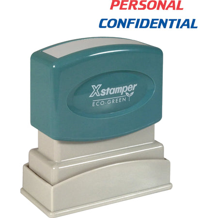 Xstamper PERSONAL CONFIDENTIAL Stamp - Red/Blue Polymer - 0.50’’ Width - Address & Office Stamps