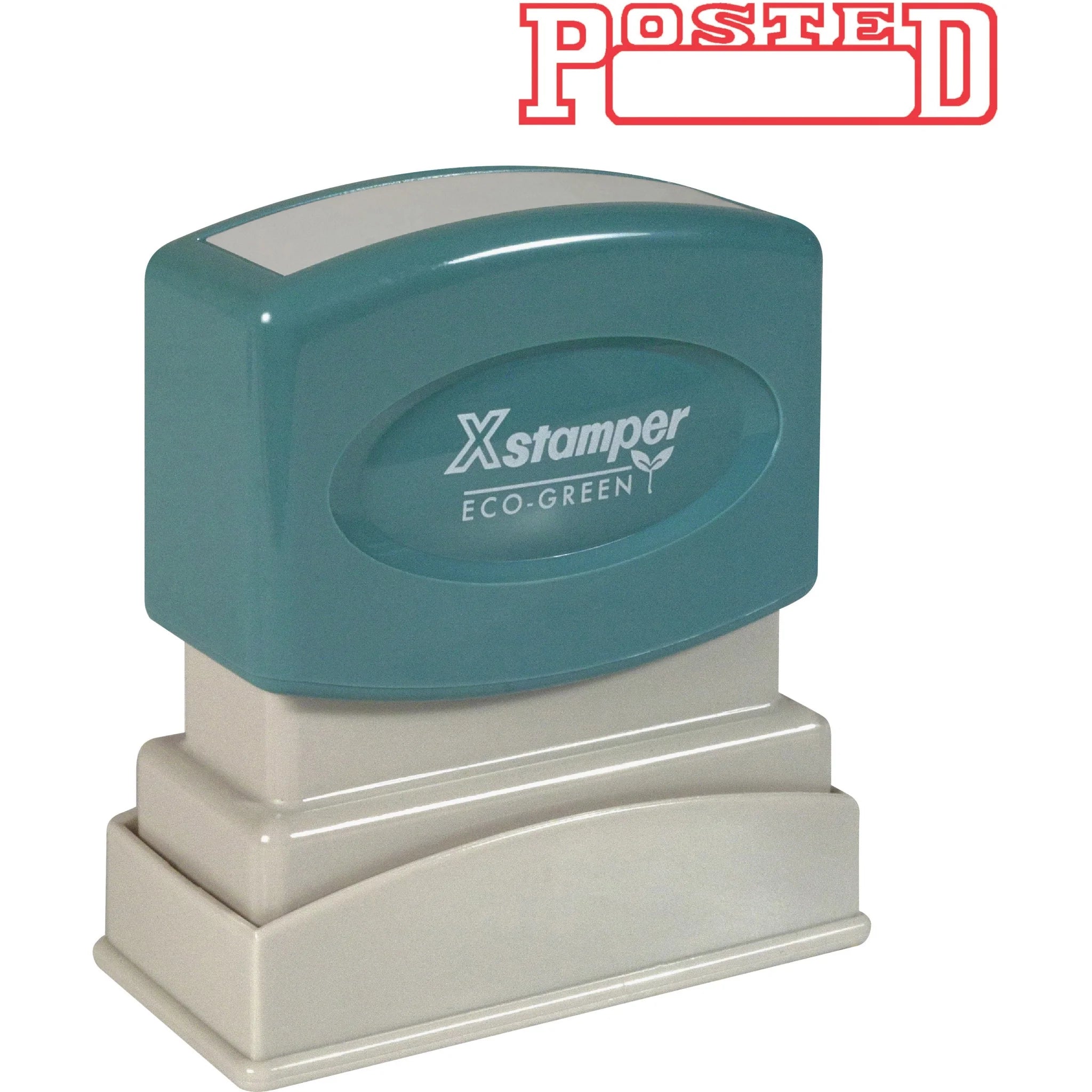 Xstamper POSTED Message Stamp - 0.50’’ x 1.62’’ - Red - Recycled - Address & Office Stamps