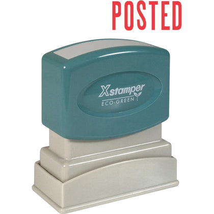 Xstamper POSTED Message Stamp - Red Recycled - 0.50’’ x 1.63’’ - 100000 Impressions - Address & Office Stamps