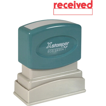 Xstamper RECEIVED Message Stamp - Red - Recycled - 1 Each - Address & Office Stamps
