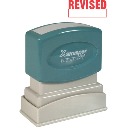 Xstamper REVISED Title Stamp: Message Stamp 0.50’’ x 1.63’’ - Red Recycled - Address & Office Stamps