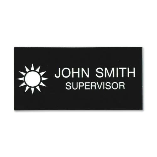 Xstamper Standard Logo Name Badges - Plastic Badge - 3’’ x 1.5’’ - ID & Supplies