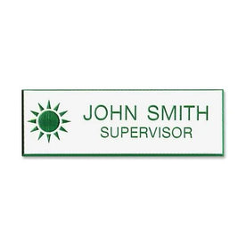 Xstamper Standard Logo Name Badges - Plastic Badge - 3x1’’ Size - ID & Supplies