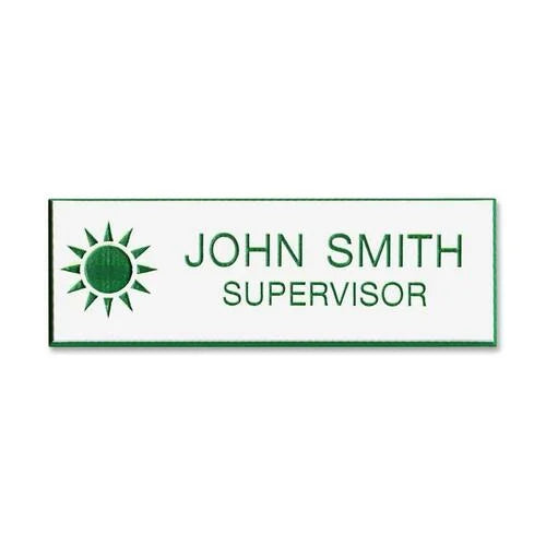 Xstamper Standard Logo Name Badges - Plastic Badge - 3x1’’ Size - ID & Supplies