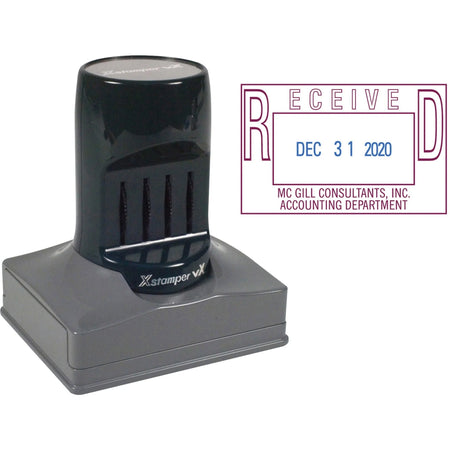 Xstamper VX Pre-inked Date Stamp: REC’D PAID ENT’D FAXED - Daters