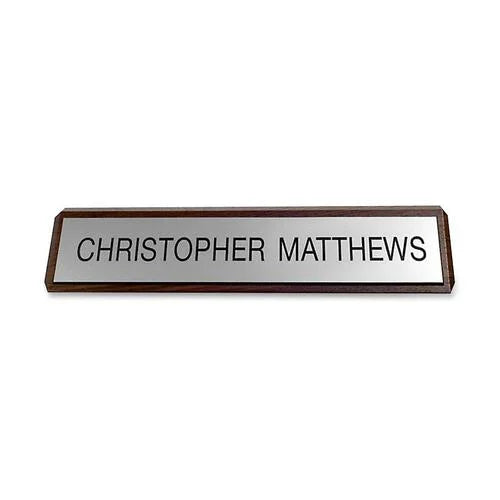Xstamper Xecutives Plastic Name Plates on Wood - Elegant Indoor Signage - Signs & Nameplates
