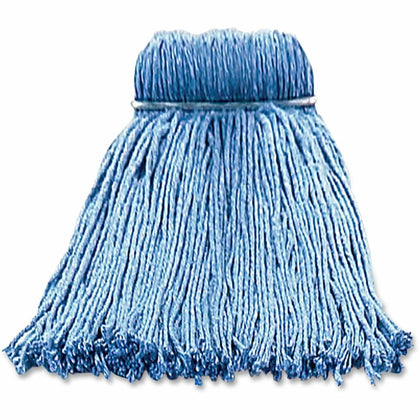 Yarn Wet Mop Head - Layflat Screw-type Cut-end - Blue - 1 Each - Mops & Refills