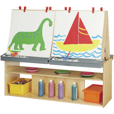 Young Time 4 Station Art Center - Baltic Finish - 42’’H x 48.5’’W 23.5’’D - Stations
