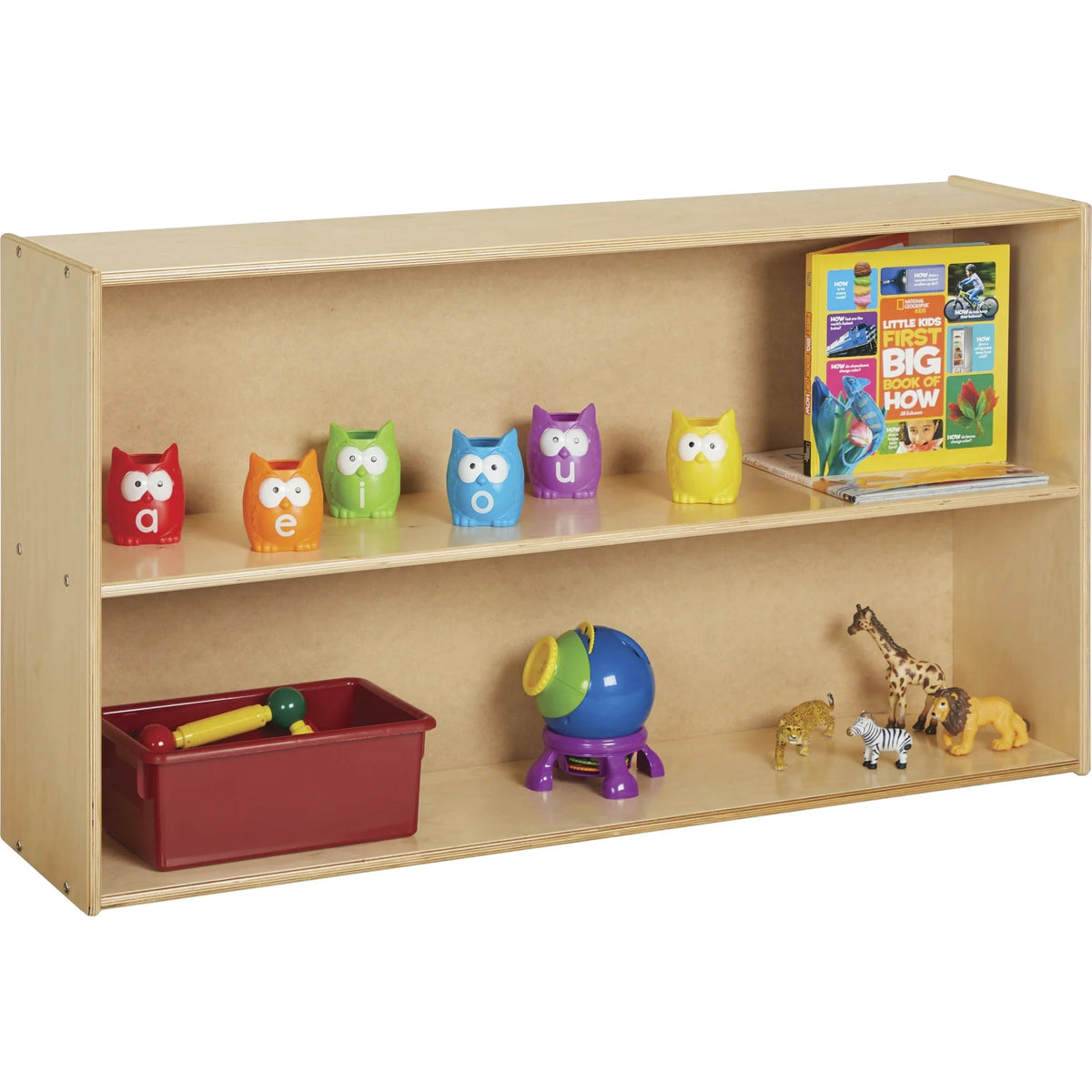 young Time Straight Shelf Storage Unit - Durable Baltic Laminate - 2 Shelves - 26.50’’ x 48’’ 12’’ - Cubbies &
