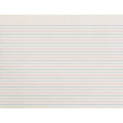 Zaner-Bloser Dotted Midline Newsprint Paper: 500 Sheets 0.50’’ Ruled Unruled Margin - Handwriting Paper & Pads