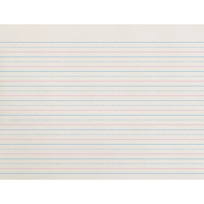 Zaner-Bloser Dotted Midline Newsprint Paper: 500 Sheets 0.50’’ Ruled Unruled Margin - Handwriting Paper & Pads