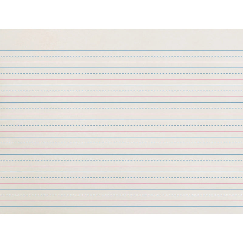 Zaner-Bloser Dotted Midline Newsprint Paper: 500 Sheets 0.50’’ Ruled Unruled Margin - Handwriting Paper & Pads