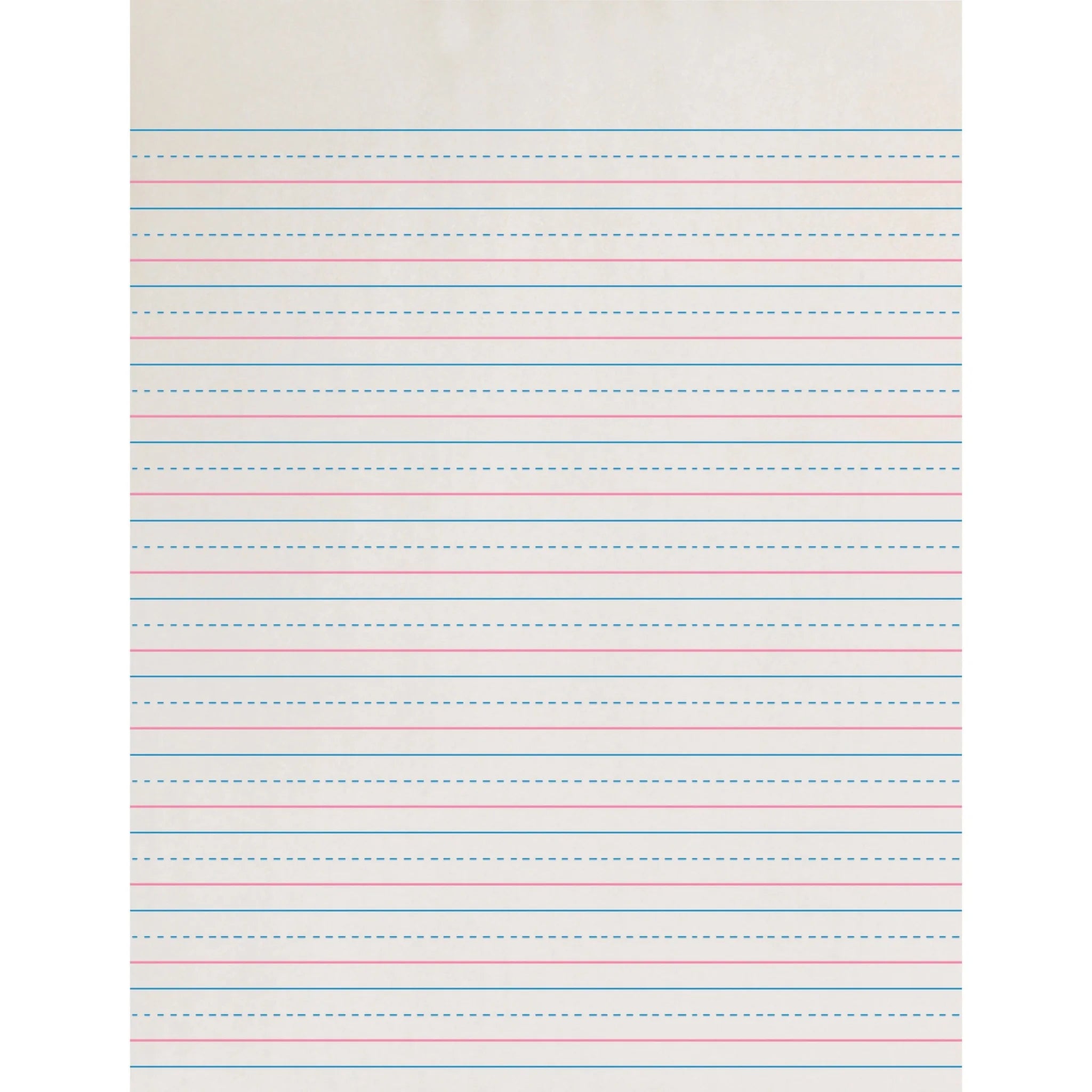Zaner-Bloser Dotted Midline Newsprint Paper - 500 Sheets - 0.50’’ Ruled - White - Handwriting & Pads