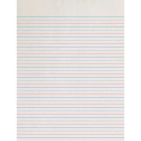 Zaner-Bloser Dotted Midline Newsprint Paper - 500 Sheets - 0.50’’ Ruled - White - Handwriting & Pads