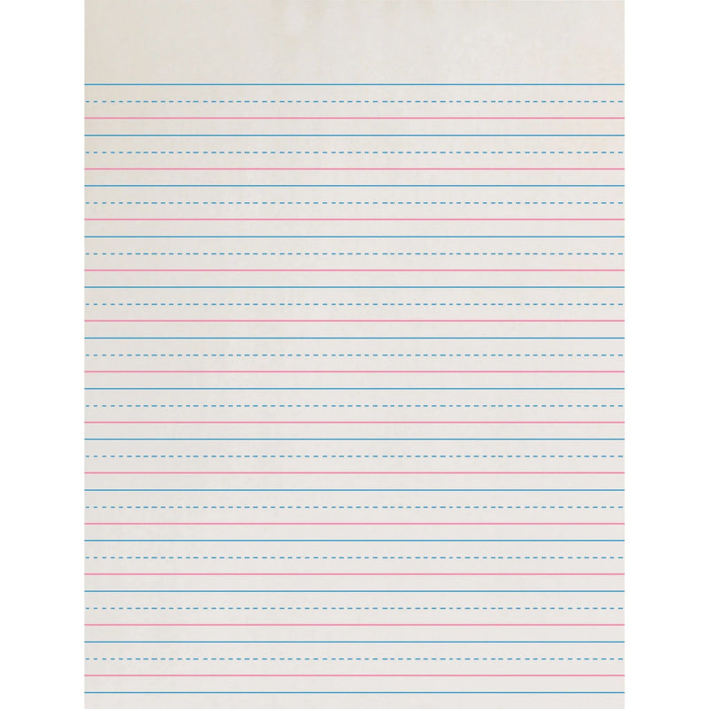 Zaner-Bloser Dotted Midline Newsprint Paper - 500 Sheets - 0.50’’ Ruled - White - Handwriting & Pads