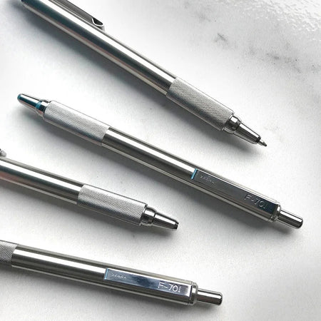 Zebra F-701 Ballpoint Pen: Fine Point Refillable Stainless Steel - Pens