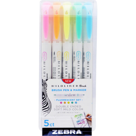 Zebra MILDLINER Dual Ended Brush Pen & Marker Set - 2000