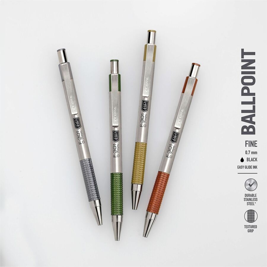 Zebra Pen F-301 EarthyTones Retractable Ballpoint Pens - Alternate-Image1