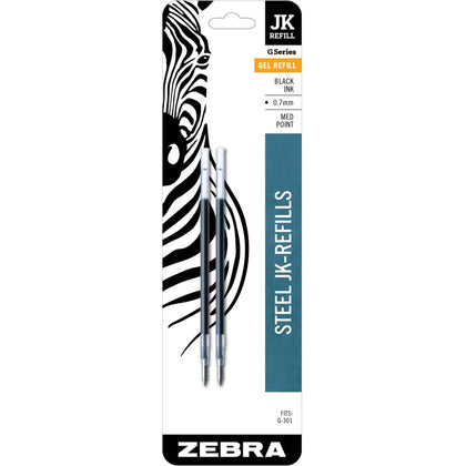 Zebra Pen G-301 JK Gel Refill: 0.7mm Medium Point Black Ink - Refills