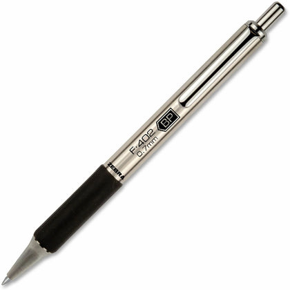 Zebra Pen STEEL 4 Series F-402 Ballpoint - Fine Point - Refillable - Black Ink - Pens