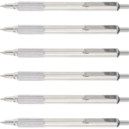 Zebra Pen STEEL 7 Series F-701 Ballpoint - Refillable Stainless Steel Barrel - Pens