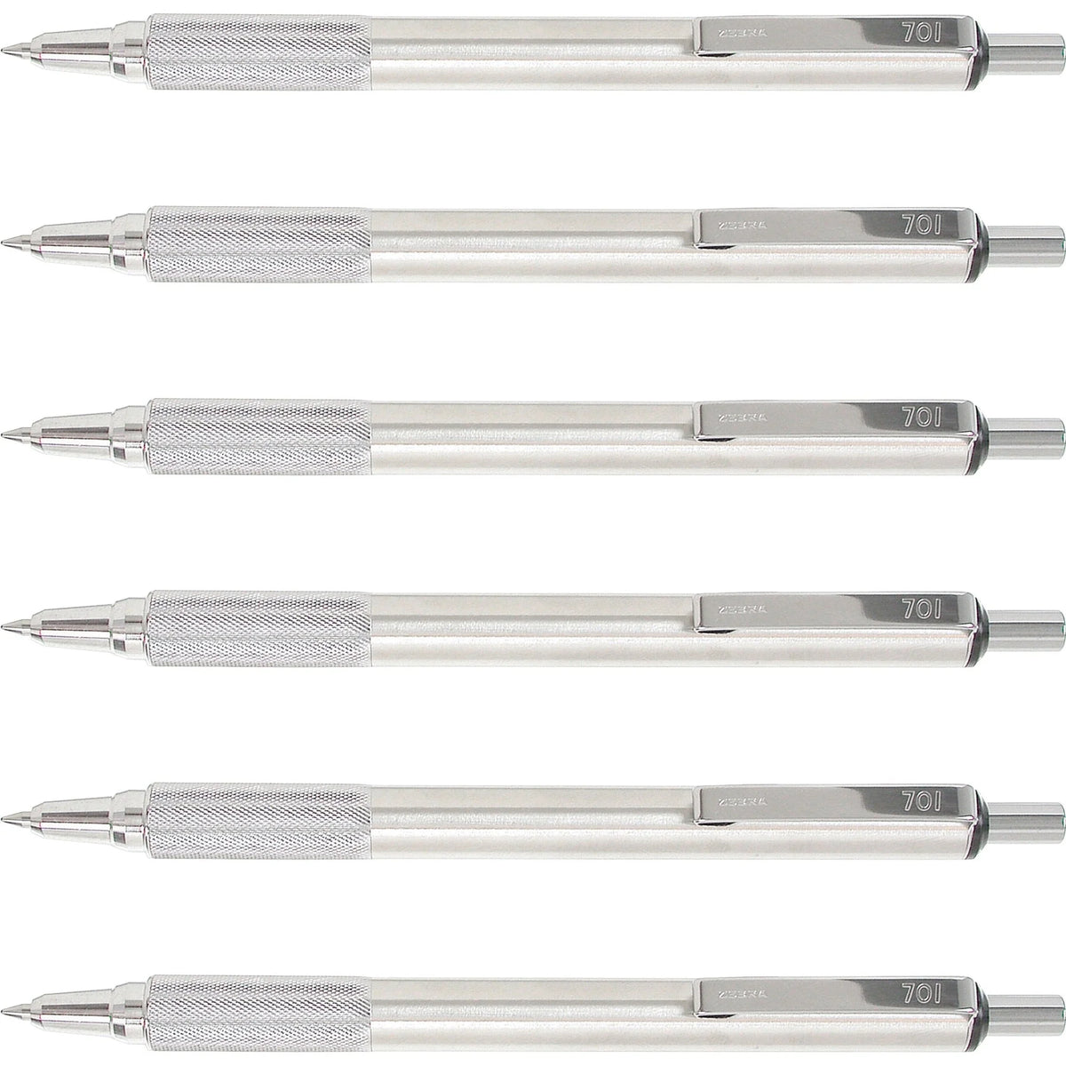 Zebra Pen STEEL 7 Series F-701 Ballpoint - Refillable Stainless Steel Barrel - Pens