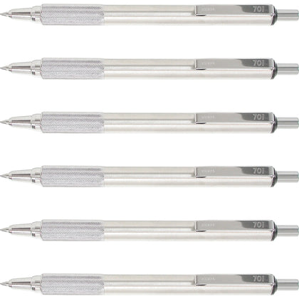 Zebra Pen STEEL 7 Series F-701 Ballpoint - Refillable Stainless Steel Barrel - Pens