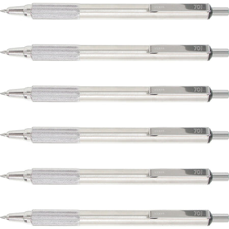 Zebra Pen STEEL 7 Series F-701 Ballpoint - Refillable Stainless Steel Barrel - Pens