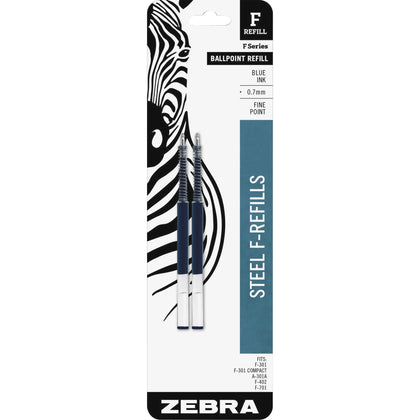 Zebra Pen STEEL 7 Series F Refill: Bold Point Ballpoint - Blue Ink - Refills