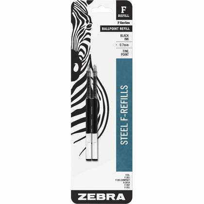 Zebra Pen STEEL 7 Series F Refill: Fine Point Ballpoint - Black Ink - Refills