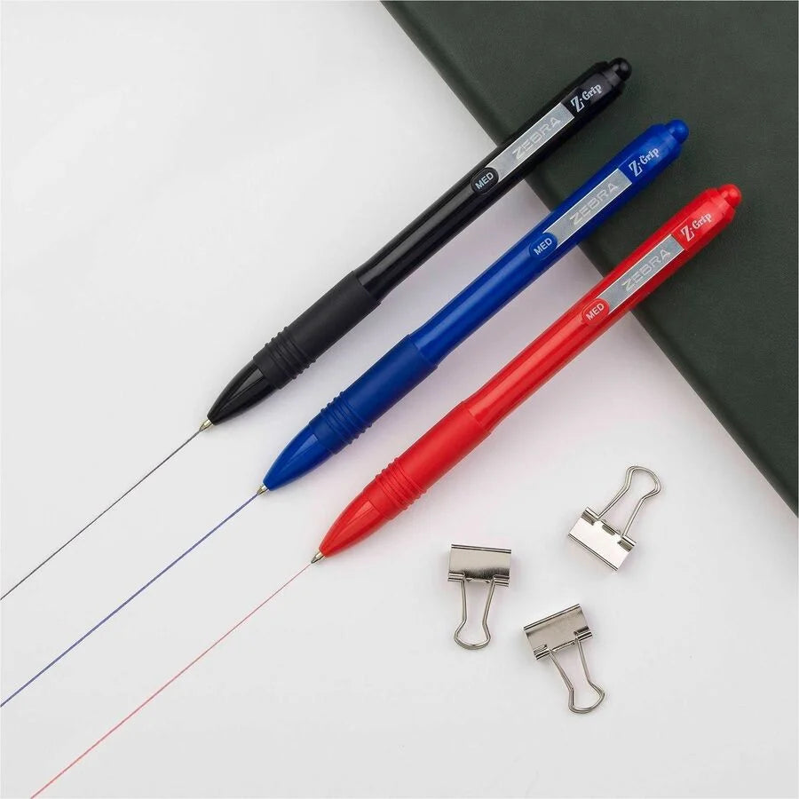 Zebra Pen Z-Grip Ballpoint Pens - Smooth Black Ink for School Home Journaling