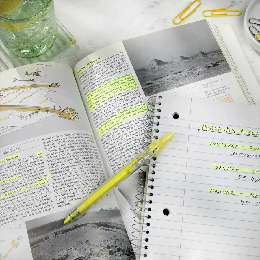 Zebra Pen Z-Grip Highlighter: Neon Yellow Chisel Marker - 1 Dozen - Highlighters