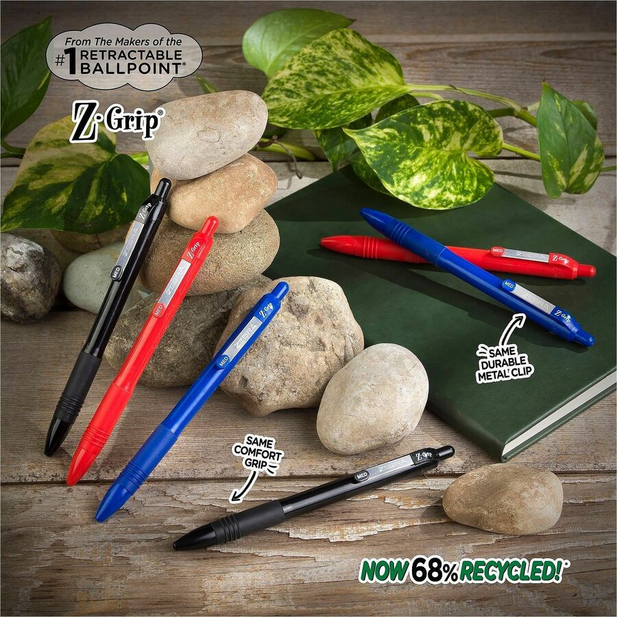 Zebra Pen Z-Grip Recycled Retractable Ballpoint Pens - Alternate-Image2