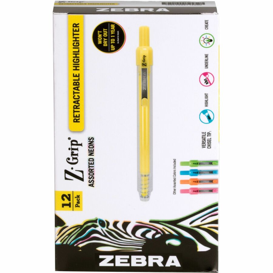 Zebra Pen Z-Grip Retractable Highlighter - Front