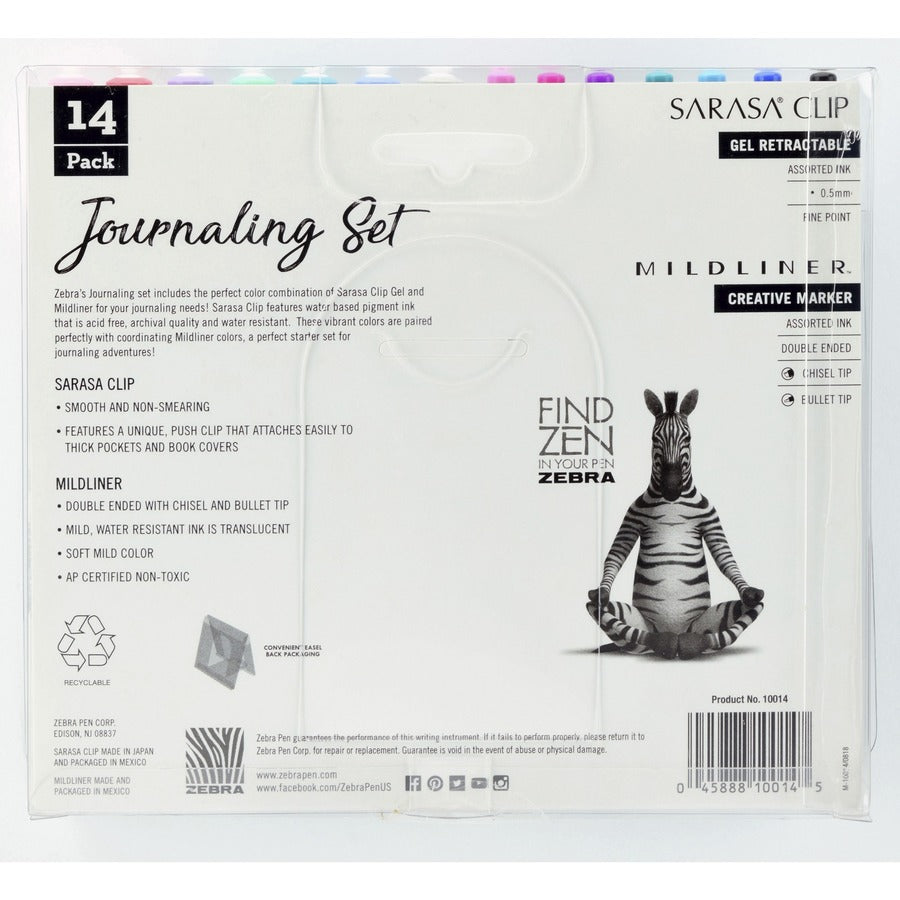 Zebra SARASA Clip Pen/MIDLINER Marker Journaling Set - Rear