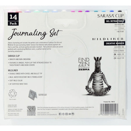 Zebra SARASA Clip Pen/MIDLINER Marker Journaling Set - Rear