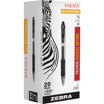 Zebra Sarasa Dry X20 Gel Pen: Medium Point Refillable Black Ink - Pens